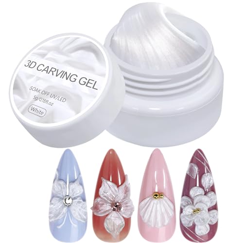 Gel de tallado 3D, gel de construcción sólido, gel de moldeo de uñas, G-el para esculpir uñas, arte de manicura de extensión, cuidado de belleza de perlas no pegajosas para el hogar