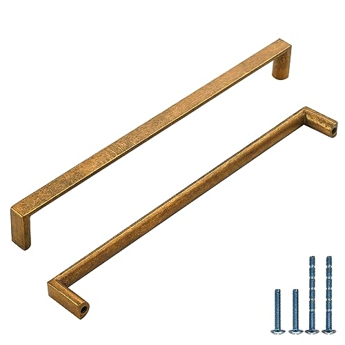 Image of 10 Pack 7.5 Inch(192mm) Kitchen Cabinet Handles Antique Brass Cabinet Pulls Kitchen Cabinet Hardware Drawer Pulls for Cupboard Wardrobe