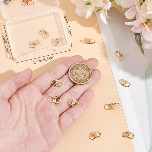 Beebeecraft 1 Box 12Pcs Earring Backs Replacement Real 18K Gold Plated Earrings Nuts Stoppers Butterfly Large Earring Support Lifter Backing Secure Ear Locking for Studs Droopy Ears Stretched Earlobes - Image 3