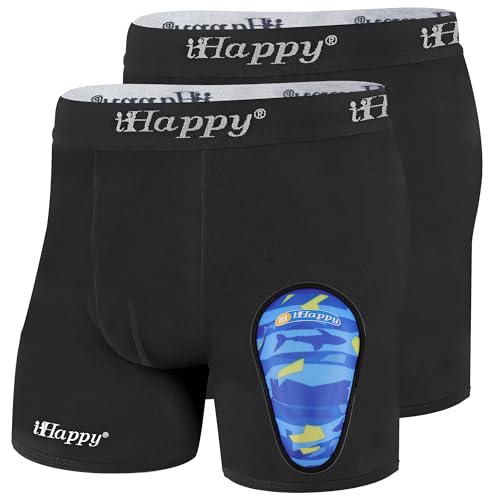 Youth Boys Boxer Briefs Underwear with Soft Protective Athletic Cup for Baseball, Football, Lacrosse, Hockey