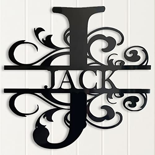 Personalized Metal Name Signs - Outdoor Name Sign - Last Name Signs - Custom Metal Monogram Sign - Metal Signs - Family Name Sign - Split Letter Metal Sign - Name Wall Decor - Monogram Gifts