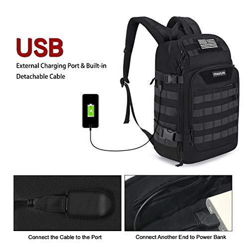 Mosiso 30L Tactical Backpack, Military Daypack 3 Day Assault Pack Rucksack Bag, Black #TOP4