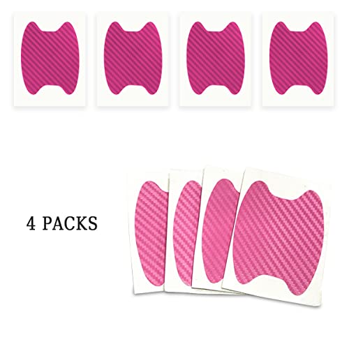 CGEAMDY 4PCS Exterior Car Stickers, Carbon Fiber Protection Film für Autofolie, Kratzfeste Schutzfolie, Universal Fit für die meisten Fahrzeuge (Rosa)