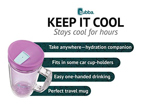 Bubba Envy Travel Thermal Mug, 32 Ounces - Double Wall Insulated With Straw and Handle- Keep All Your Favorite Cold Drinks at Your Side - Sweat Resistant, Ideal For Travel - Purple - Thumbnail 6