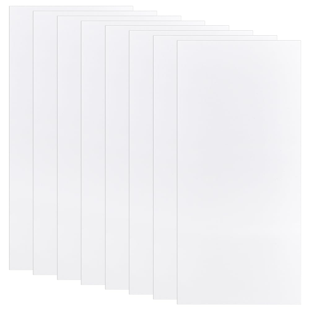 BENECREAT 8Pcs White PVC Foam Board Sheets, 40x20cm/15.7x7.9 Inches, 2mm Thick Craft Foam Sheets, Display Board for Art Projects Business Presentations, Lightweight Easy Cut