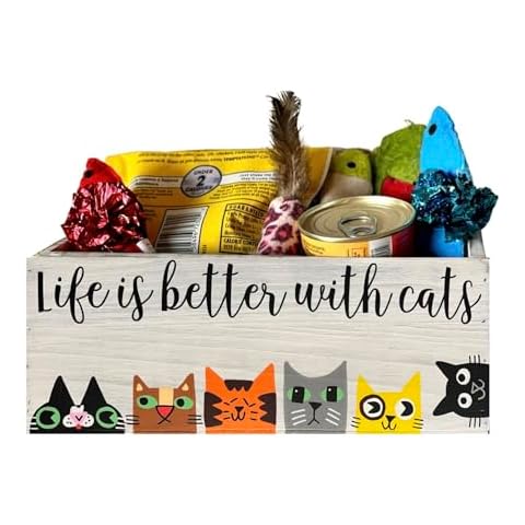 Life is Better With Cats Wood Box by Lea Joelle Handmade Cover