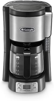 De'Longhi Front Loading Filter Coffee Maker 10-15 Cup Capacity Digital with Timer ICM15250, 1.3 L, 1000 W - Black