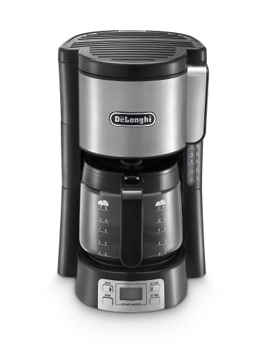 De'Longhi Front Loading Filter Coffee Maker 10-15 Cup Capacity Digital with Timer ICM15250, 1.3 L, 1000 W - Black