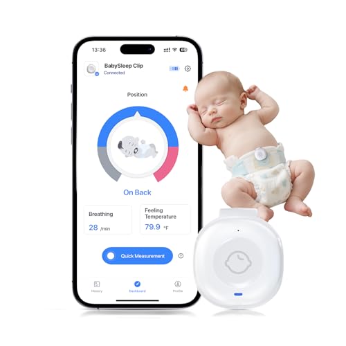 Babytone Smart Baby Monitor – Baby Breathing Monitors with Rollover & Overheating Alarms, Long...