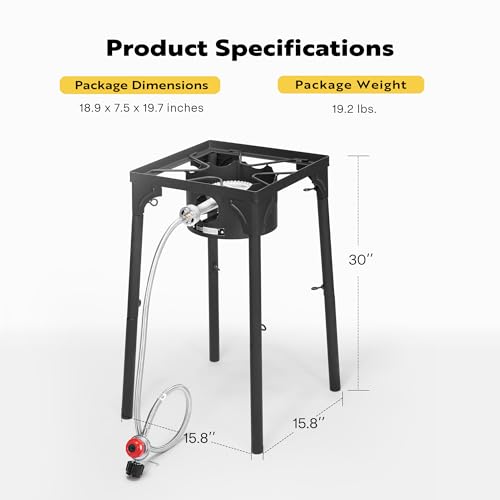 VIVOHOME Single Propane Outdoor Burner 100,000 BTU Camping Stove with