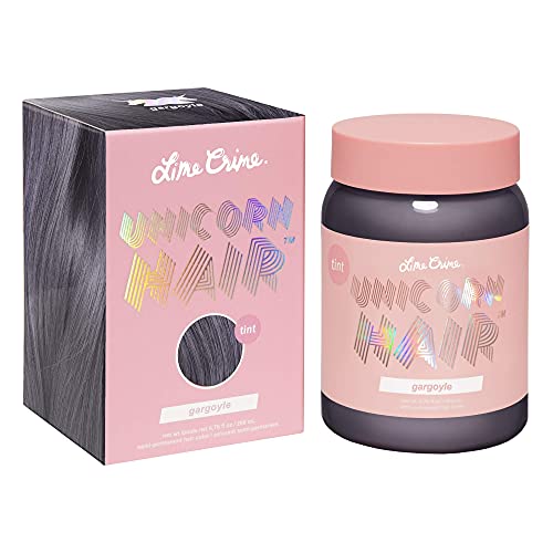 Lime Crime Unicorn Hair Tint, Gargoyle - Deep Stone Grey Fantasy Hair Color - Ultra-Conditioning, Semi-Permanent, Damage-Free Formula - Vegan - 6.76 fl oz