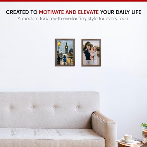 Alison Kingsgate Sleek 12X10 Picture Frame - Engineered Wood with Shatterproof Perspex Front -Perfect for Photos, Posters, Certificates -Suitable for Wall Mount or Tabletop Display - Walnut - Image 4