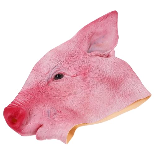 Masque de cochon rose en polyester et PS, accessoire de spectacle pour fêtes à thème