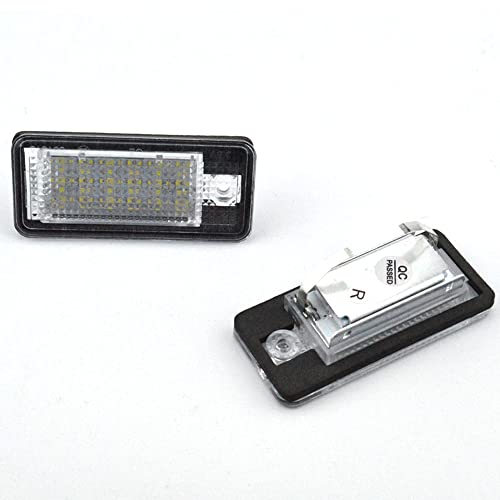 Aiyomi Luces de matrícula LED para Au-di A3 S3 A4 S4 A6 S6 A8 Q7, 12 V, lámpara 24 LED 3528-SMD Canbus sin error, 2 unidades