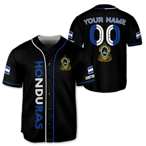 Jersey de béisbol personalizado Honduras para hombre, camiseta de béisbol Honduras para hombre miniatura 1