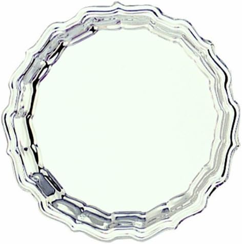 Customizable Chippendale High Polished Stainless Steel Tray, Cookie Platter, 8" Diameter, Includes Personalization