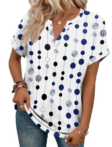 Image of WIHOLL Womens Blouses Spring Tops Short Sleeve Shirts Dressy Casual Summer Vacation Fashion Clothing 2026