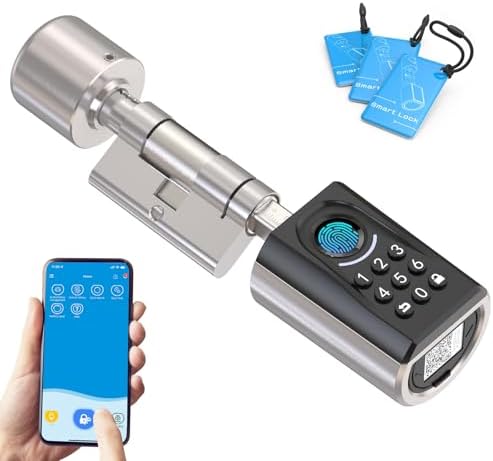 WELOCK Türschloss Fingerabdruck ToucA51,Elektronisches Türschloss Code,mit RFID Karte,APP,WiFi,Fingerabdruck Schloss Haustür IP65,Smartes Türschloss,Schließzylinder für Türen von 3