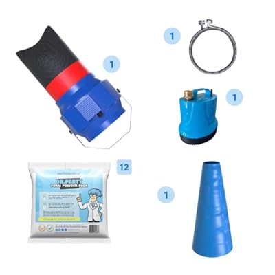 Foam Party Super E Foam Machine wPump, Hose, 12 Foam Powder Packs, Cannon & Dumping Sock