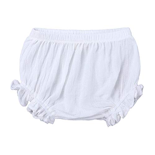 Image of 3 Pack of Little Baby Girls Boys Cotton Linen Blend Cute Bloomer Shorts