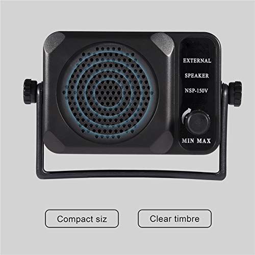 Zerone Altavoz Externo, portátil, con conexión de 3,5 mm y Control de Volumen para Radio de Coche de Dos vías (Negro)