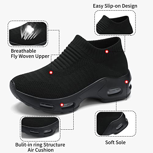 Mesh Sneakers for Women - Non Slip, Slip On, Sock Sneakers - Light Weight, Air Cushion Running, Work Shoes3