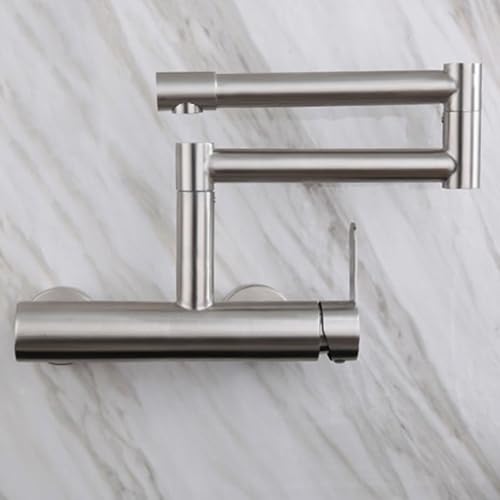 Robinet d'évier en acier inoxydable brossé mural au design épuré