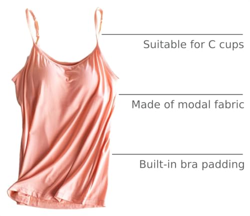 Image of Womens Modal Built-in Bra Padded Camisole Yoga Tanks Tops