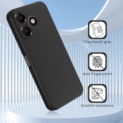 Image of A rtistque Back Cover Case for Oppo A6c 4G | Camera Protection | Shockproof TPU | Stylish Protective Design | Slim Fit | Ultra Matte | Oppo A6c Back Cover - Black