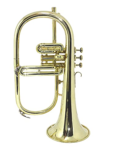 SHREYAS FLUGEL HORN BRASS FINISH BB PITCH W HARDCASE MP BRASS FLUGLEHORN - Thumbnail 2