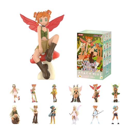 POP MART Peach Riot Punk Fairy Series Figures, Peach Riot Blind Box Figures, Random Design Action Figures Collectible Toys Home Decorations, Holiday Birthday Gifts for Girls and Boys, Single Box