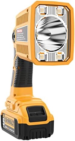 DTEZTECH Flashlight for Dewalt 20V Max Li-ion Battery, 18W 1250Lumen Spotlight with USB Port, LED Work Light Jobsite Light with 110 Degree Pivoting Head Indoor Outdoor Use(Tool Only)