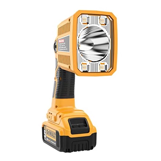 DTEZTECH Flashlight for Dewalt 20V Max Li-ion Battery, 18W 1250Lumen Spotlight with USB Port, LED Work Light Jobsite Light with 110 Degree Pivoting Head Indoor Outdoor Use(Tool Only)
