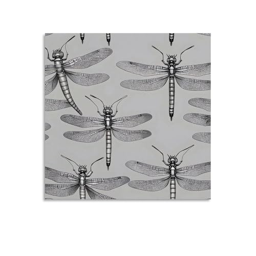 Toile murale abstraite libellules grises sublimez votre chambre d'amis chic