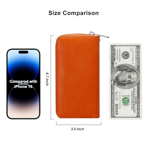 Image of Double Zipper Wallet for Woman Clutch Purse with Cell Phone Holder for Smartphone /Card /Coin /Cash