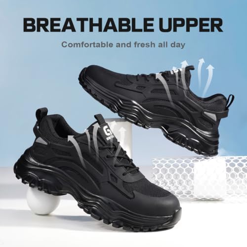 Image of Steel Toe Shoes for Men, Lightweight Safety Work Shoes