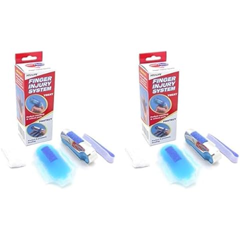 Acu-Life Finger Treatment Kit | Pain Relief and Recovery | Hot and Cold | Includes Finger Split and Gel Pack, Various, 4 Piece Set (Pack of 2) Cover