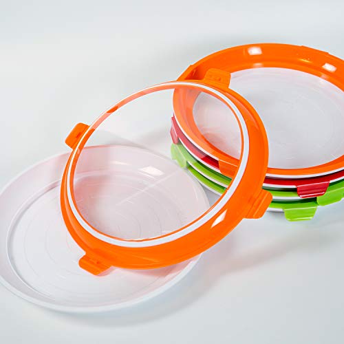 Cucudy Bandeja de Preservação de Alimentos Bandeja de Preservação de Vácuo Empilhável com Tampa Elás