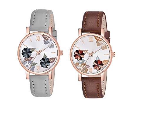 Watch City Analogue Attractive Dial Watch Waterproof Sport Look Valentine Day Gift Watch for Mens and Boys - Combo Pack of 2 (Grey and Brown Color) (B0BTPNX8P3) Amazon Price History, Amazon Price Tracker