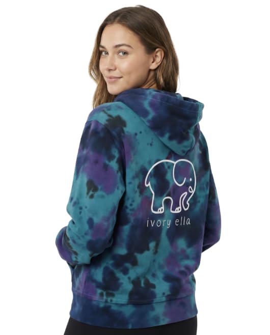 Ivory Ella Womens Northern Lights Tie Dye Hoodie Northern Lights Tie Dye L