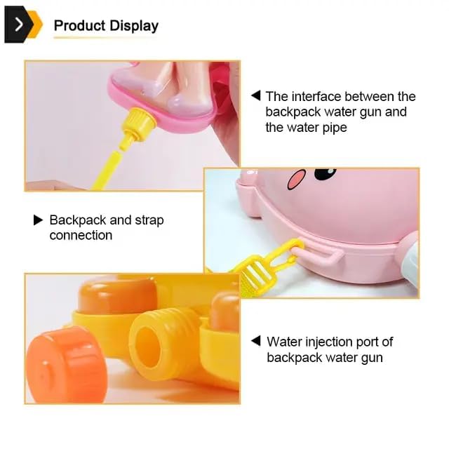 Image of Holi Pressure Pichkari with Fish Character Bag Tank- 3 LTR, with Free Balloons, Gulal and Surprise Holi Gift | Multicolor | 2 Mode Water Gun | PoPo Toys
