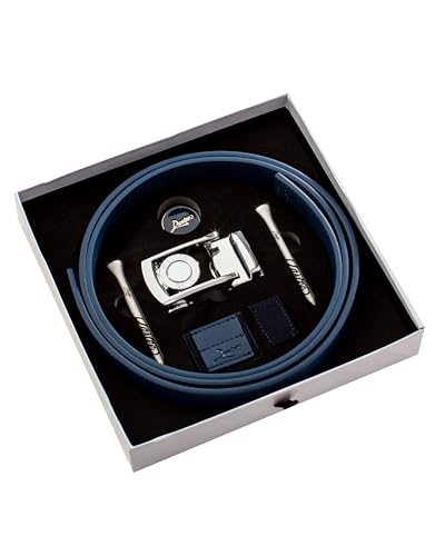 Image of Dartee Men's Golf Belt - Leather Ratchet Belt with Ball Marker, One-Size Adjustable Fit, Course and Casual Wear