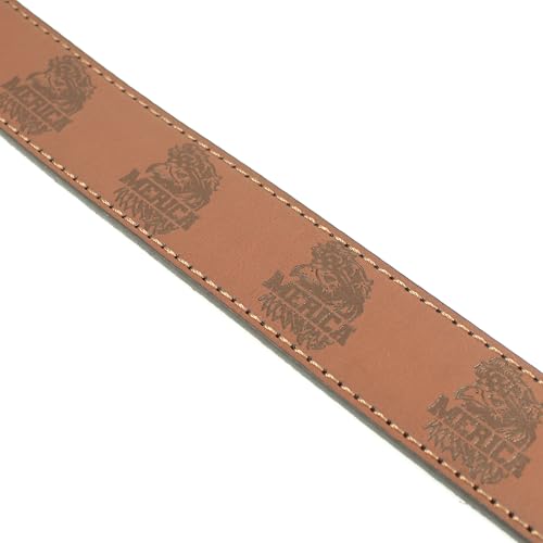 Merica Leather Belt Strap Without Buckle 1.5" Wide with Snaps - Eagle Mullet Headbad USA Pride America4