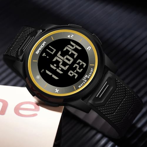 Gosasa Unisex Digital Sports Watch Waterproof 50M Lightweight LED Display Watch with Alarm, Stopwatch, Date & Week Display – Shockproof TPU Strap, 1.77" Dial, 0.086 lbs2