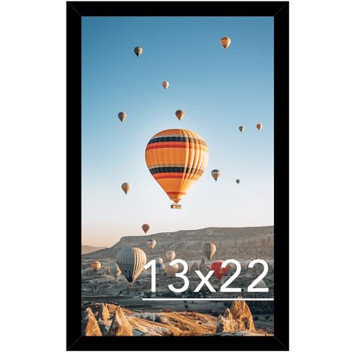 Image of JCJMY 13x22 Picture Frame Black for Poster Photo Picture, Horizontal and Vertical Formats for Wall Hanging, 13 x 22 Wall Gallery Poster Photo Frame for 13 by 22 Photos Posters, Black