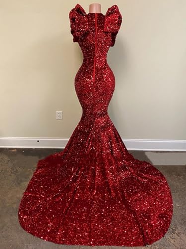 Deep V Neck Sequined Mermaid Sleeveless Prom Shower Party Evening Dress Pageant Gala Gown3