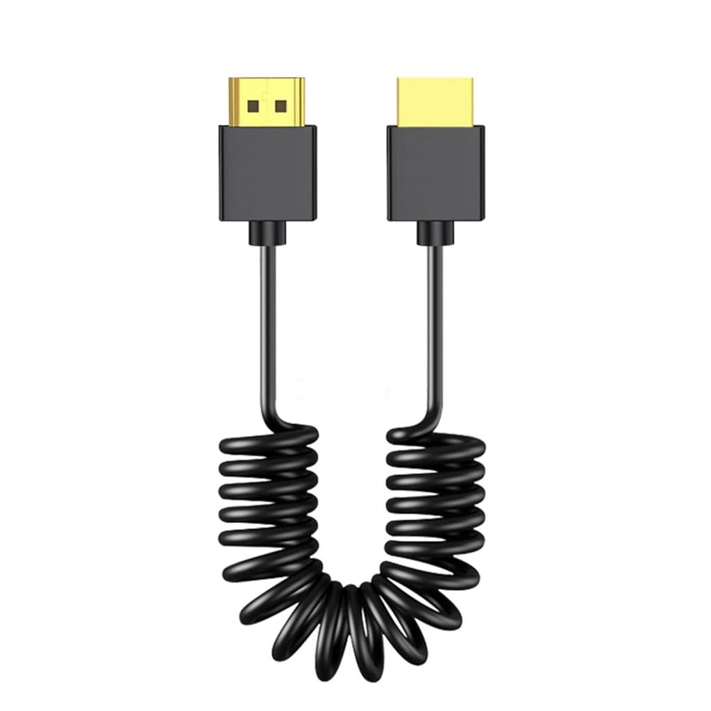 GMBYLBY 2.1 Version 8K 60Hz Video Cord Coiled Optional Plugs 7680x4320 Compatibles 1080P for Projector, Screen for Long Time Use