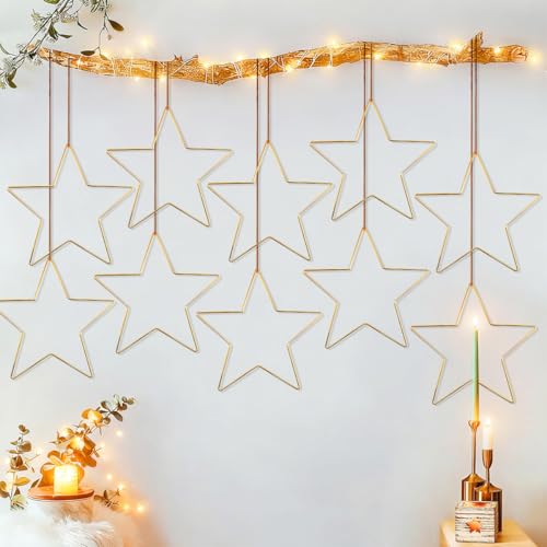 FuxFuis 20 cm Metallsterne Deko Metallringe, Weihnachten Metallstern...