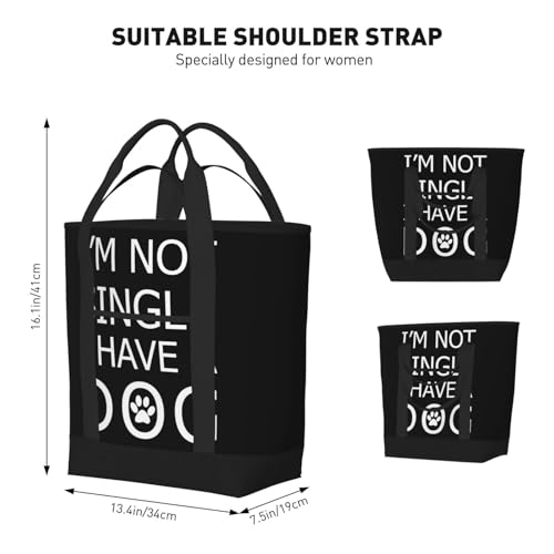 I Am Not Single I Have A Dog (2) Premium Insulated Tote Bag – Heavy-Duty Handles, Perfect For Supermarket Trips, Picnics & Daily Commute3
