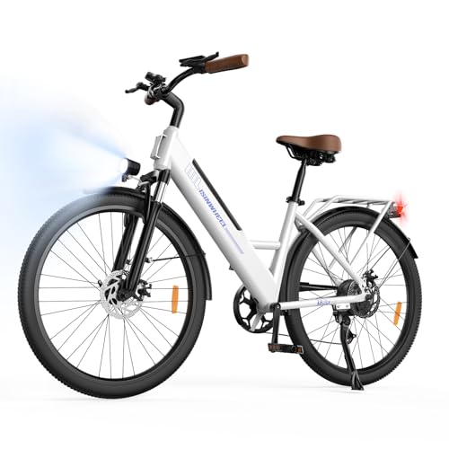 isinwheel U2/Ucity Electric Bike for Adults, 26" 750W Peak Ebike Upto 90km & 32km/h, 13/10.6Ah Removable Battery, Electric Bicycle with 35-Speed, Dual Suspension & LCD Display for City Commu